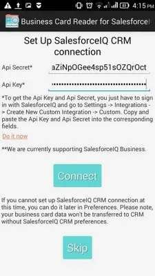 Business Card Reader for SalesforceIQ CRM android App screenshot 6